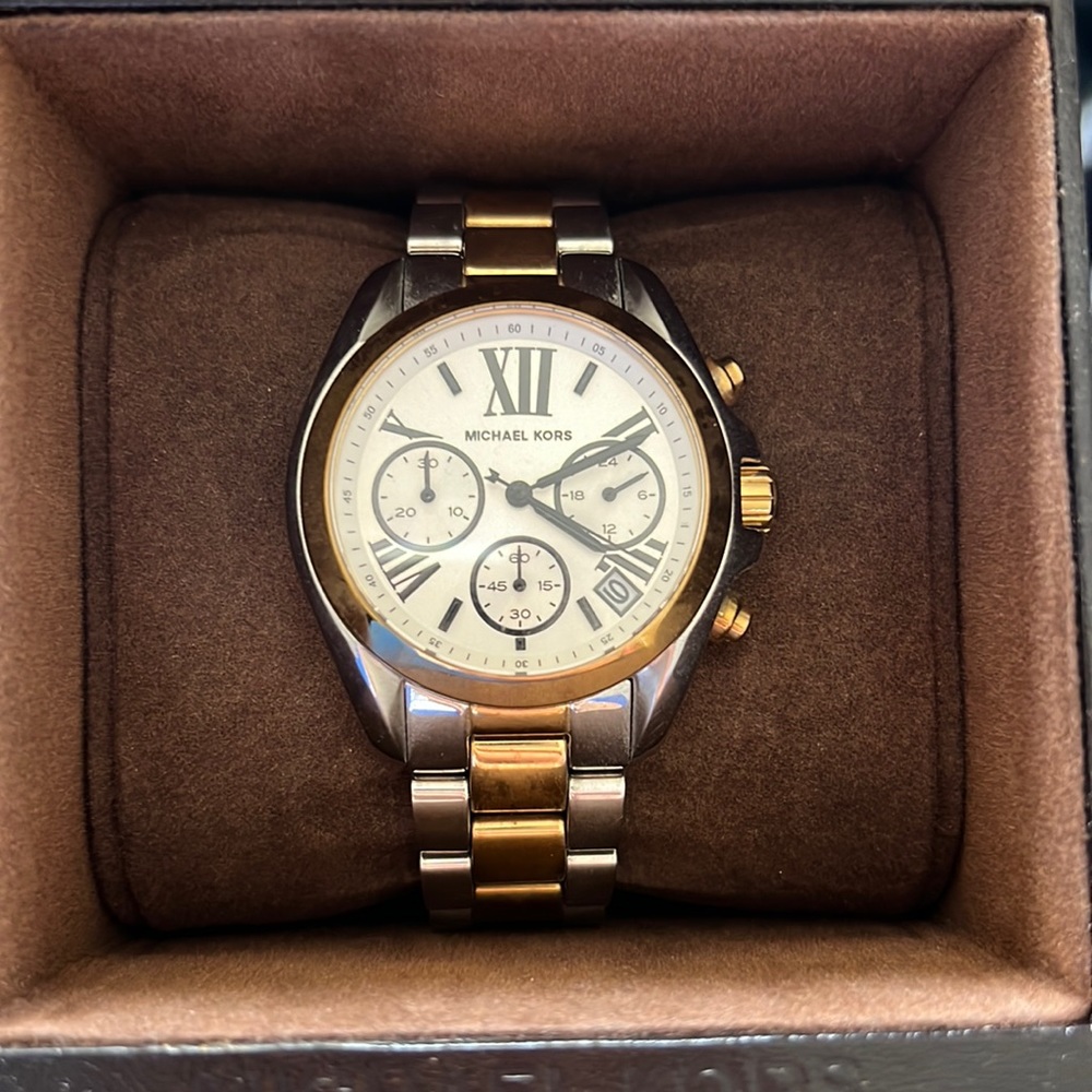 Gold and silver Michael Kors watch